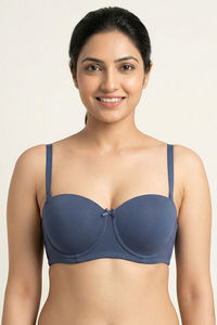 Zivame Padded Regular Wired 3/4th Coverage Strapless Bra - Vintage Indigo — thumbnail 2